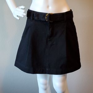 Free People black denim mini skirt